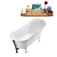 thumbnail image 2 of 59" Streamline N341WH-BL Soaking Clawfoot Tub and Tray With External Drain, 2 of 7