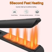 NEXPURE 1 Flat Iron, 2 in 1 Hair Straightener and Curler with Floating Plates, 5 Temp Settings Styler for All Hair Types, Black