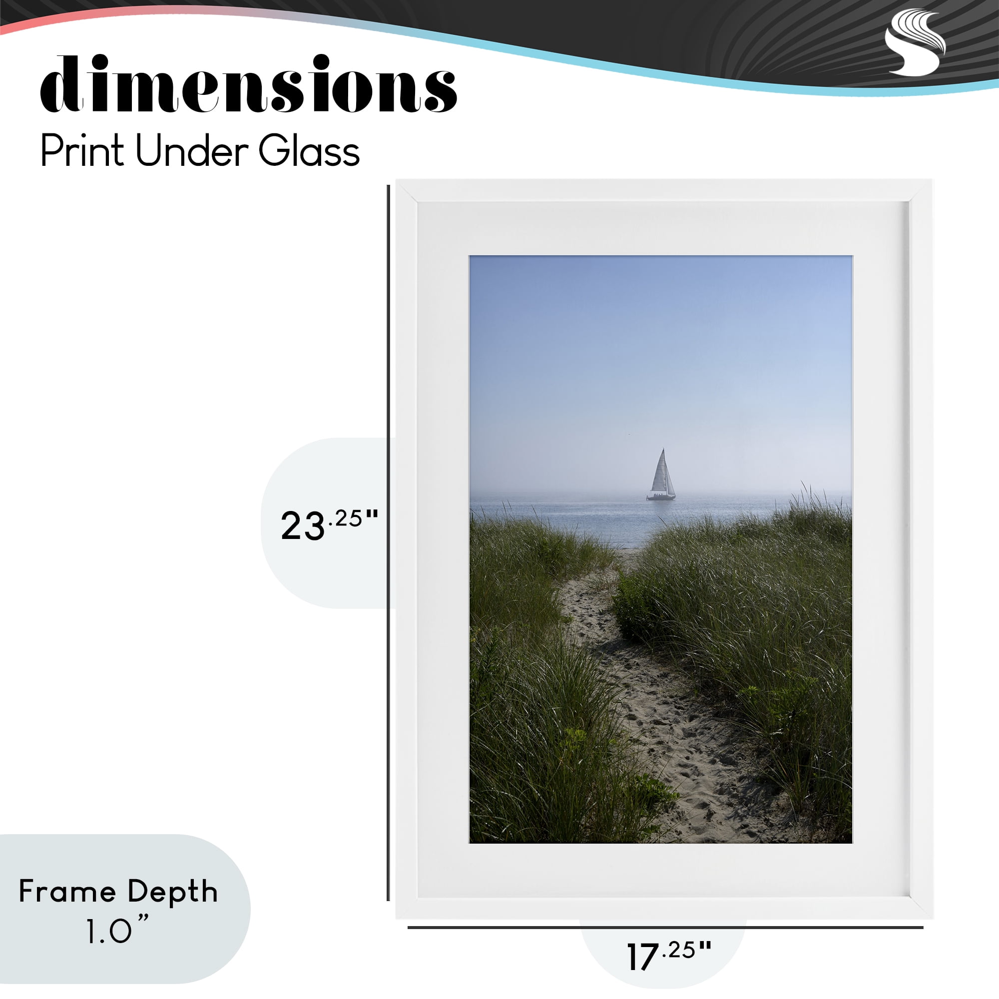Stupell Industries Path to Morning Sail White Framed Print Under Glass, design by JLM Photographs