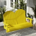 thumbnail image 3 of Wildridge Heritage Porch Swing, Lemon Yellow - Outdoor Weather Resistant Recycled Plastic Furniture for Patio, 3 of 4