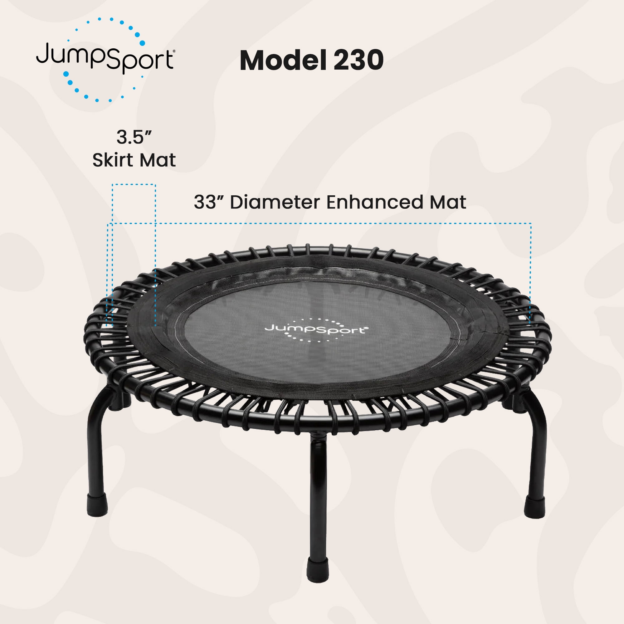 JumpSport 230 Small Rebounder for Adults, 39" Home Fitness Trampoline