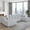 Gray, variant on 130" Boneless Sectional Couch, Black U-Shaped Corduroy Couch with Chaise Lounge, 4-Seat Living Room Sofa with Pillow Back and Square Arms