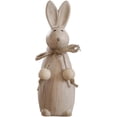 thumbnail image 2 of 5.7" Wooden Bunny Figurine - Rustic Farmhouse Wood Rabbit Decor, Spring Easter Tiered Tray Ornament for Mantel and Table Centerpiece, 2 of 6