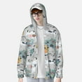 thumbnail image 4 of Kll The World Map With Cartoon Animals Print Men'S Women’s Upf 50+ Sun Protection Outdoor Hoodie Jacket Long Sleeve Fishing Hiking Performance Shirt- Small, 4 of 8