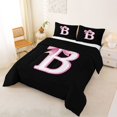 thumbnail image 2 of Erosebridal Bowknot Initial Alphabet B Queen Comforter Set,Dreamy Princess Bowtie Kids Bedding Comforter Set For Girls,Reversible Black 3pcs, 2 of 7