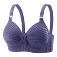 thumbnail image 5 of Bixock Wireless Bra for Women No Underwire Stripe Print Hook Closure Soft Lift Support Wide Straps For Mature Women Everyday Women Under Wear, 5 of 7