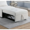 thumbnail image 5 of Modern Sleeper Sofa Chair White Fabric 1pc Convertible Sofa w Pillow Plush Armless Couch Living Room, 5 of 10