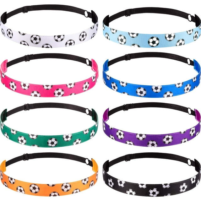 Paquete de 8 accesorios para el pelo de fútbol, bandas para el pelo de fútbol, diademas elásticas deportivas para niñas Vhermosa CZYD-ST74