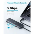 thumbnail image 6 of Anker USB C Hub, 5-in-1 USBC to HDMI Splitter with 4K Display, 1 x Powered USB-C 5Gbps & 2×Powered USB-A 3.0 5Gbps Data Ports Compatible for MacBook Pro, MacBook Air, Dell and More, 6 of 6