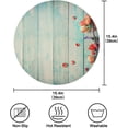 thumbnail image 4 of SKYSONIC Vintage Wooden Flowers Round Placemats for Dining Table Non-Slip Heat-Resistant Polyester Table Mats Set of 1 Washable Table Mats for Kitchen Dining Table Decoration (30), 4 of 7