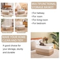 thumbnail image 3 of 75L Large Blanket Basket（25"x16"）,Large Blanket Basket for Organizing, Dog Toy Bin,baby laundry basket,Cotton Rope Blanket Basket for Living Room, Laundry, Nursery, Pillows (White and Gray), 3 of 8