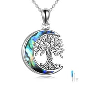 Tree of Life Urn Necklaces for Ashes Sterling Silver Celtic Knot Moon Cremation Jewelry for Memory Jewelry