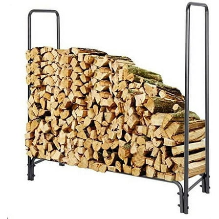 4ft Firewood Rack Outdoor Heavy Duty Wood Stacker Log Rack Firewood Holder for Patio Deck Metal Kindling Logs Storage Stand for Indoor Outdoor Fireplace Tool Without Cover