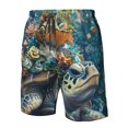 thumbnail image 4 of Rocae Colorful Plant Turtle for Men's Beach Shorts Casual Elastic Waist Drawstring Summer Beach Shorts,S-3XL-Small, 4 of 6