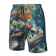 thumbnail image 4 of Balery Colorful Plant Turtle Traje de Baño Estilo Hawaiano para Hombre, Shorts de Secado Rápido con Bolsillos-Medium, 4 of 6