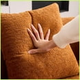 thumbnail image 5 of Modern Curved Orange Chenille Loveseat - 65” No-Assembly Compact Sofa for Small Spaces with 3 Pillows, 5 of 26