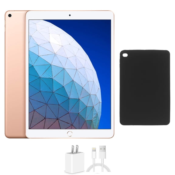 Restored Apple iPad Air 3 10.5 256GB Gold Wi-Fi Bundle, Includes Protective Case and Charger