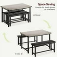 thumbnail image 7 of TBQXFDU Dining Table Set for 4  Kitchen Table with   Rectangular Dining Room Table Set with 2 Metal Wood   3 Piece Dining Table Set for Small Space  Apartment  Studio  Rustic Brown, 7 of 7