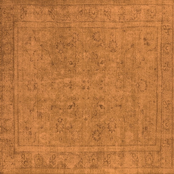Ahgly Company Indoor Square Oriental Orange Industrial Area Rugs, 3' Square