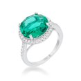 thumbnail image 1 of Bague Classique en Zircone Rhodié 7,3 CT pour Femmes&44; Bleu Vert - Taille 6, 1 of 1