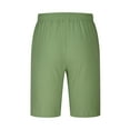 thumbnail image 4 of YUGYXL Cotton Linen Shorts for Men Big and Tall Lightweight Loose Beach Shorts Drawstring Holiday Straight Shorts Green XXL, 4 of 5