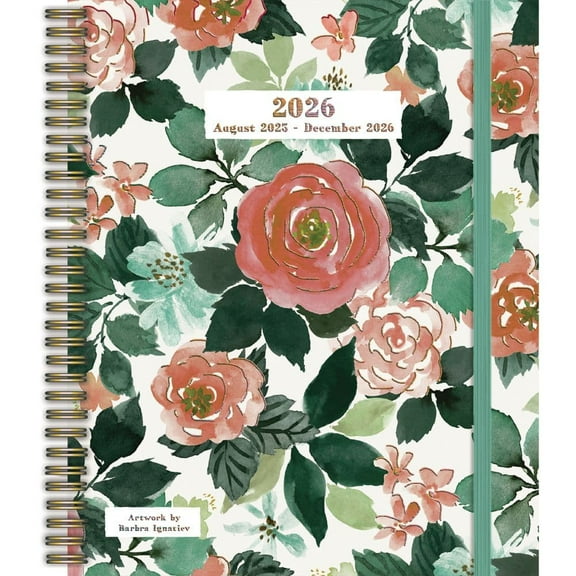 Lang Brands, LLC, Grow Wild Deluxe 2026 Planner, 9.25'' X 11'', 17-Month Calendar with Wire-O Binding