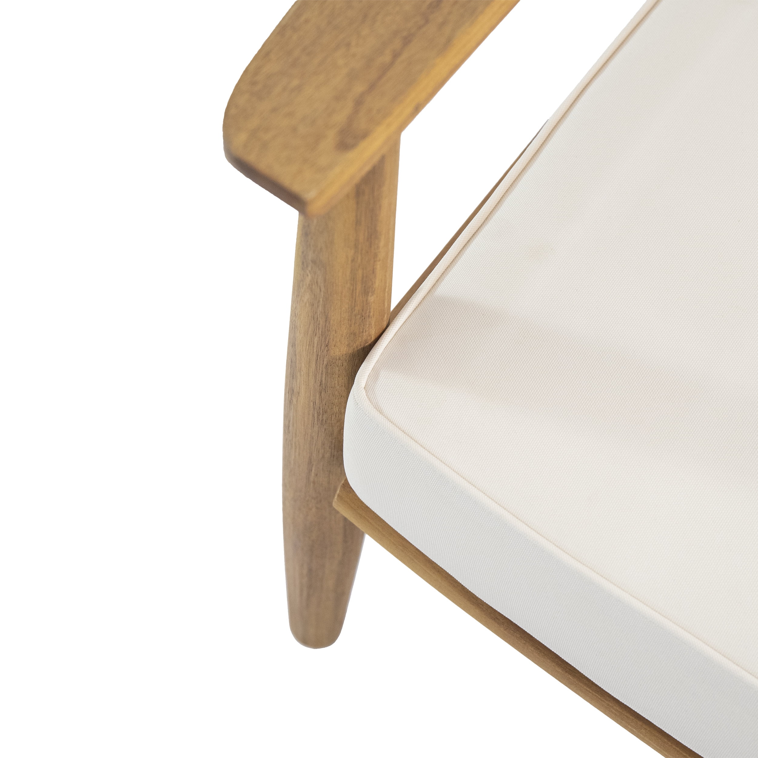 Greta Acacia Wood Outdoor Club Chair, Teak and Beige