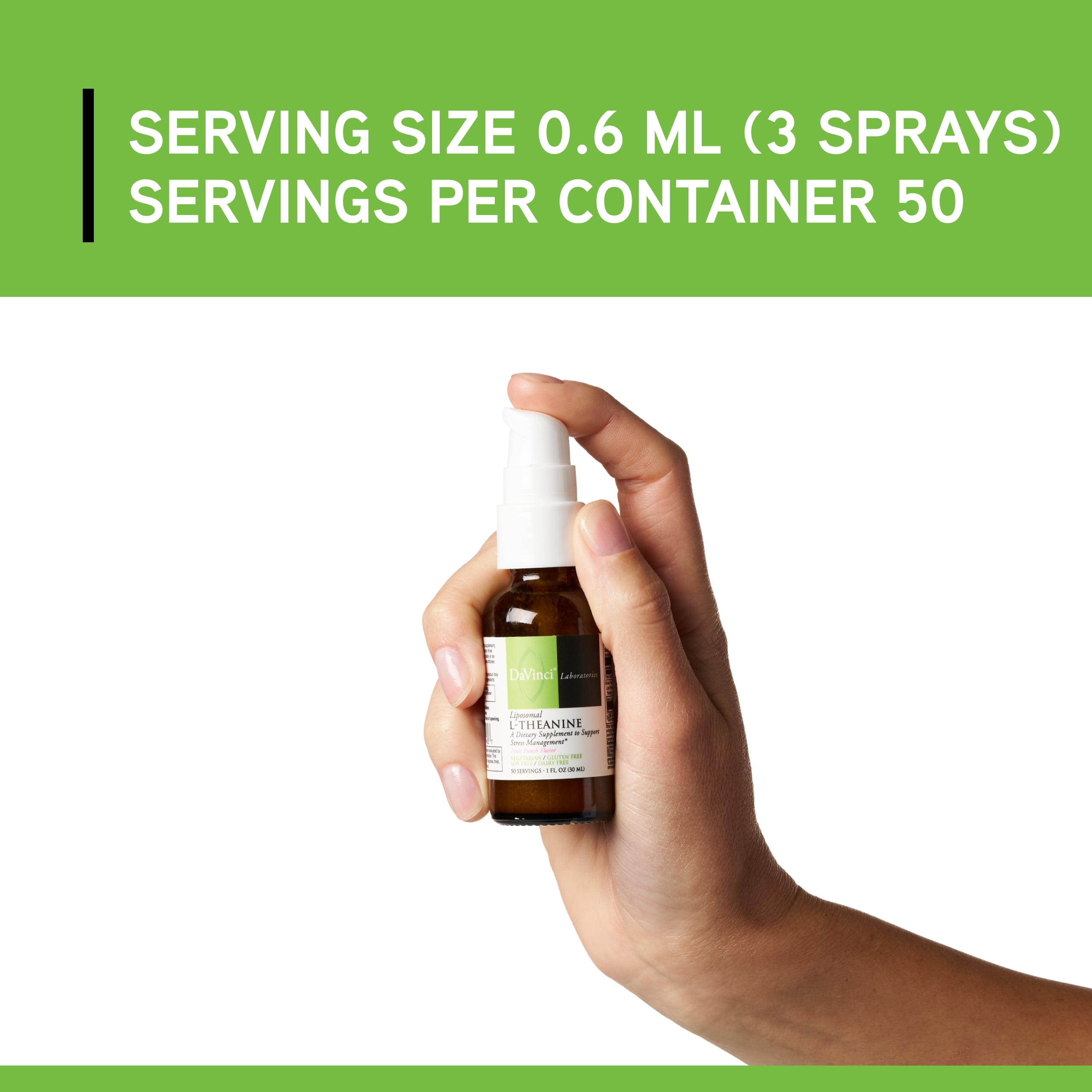 DaVinci Labs Liposomal L-Theanine - Support Brain Health & Sleep* - 50 Servings - 30 ml