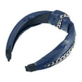 thumbnail image 7 of Unique Bargains 1 Pcs Women Knotted Headbands Fashion Vintage Knotted PU Leather Hair Hoop Hair Accessories Navy Blue, 7 of 7
