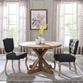 thumbnail image 4 of Pemberly Row 47" Round Modern Pine Wood Dining Table in Brown, 4 of 5