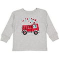 thumbnail image 3 of Inktastic Valentine Fire Truck with Cute Dalmatian and Hearts Boys or Girls Long Sleeve Toddler T-Shirt, 3 of 5