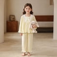 thumbnail image 2 of FYDUU Kids Clothes Girls Pajamas Fall Long Sleeve Tops + Pants Soft Sleepwear Two Piece Outfit Stylish Cute Loungewear Sets 14-15 Years, 2 of 5