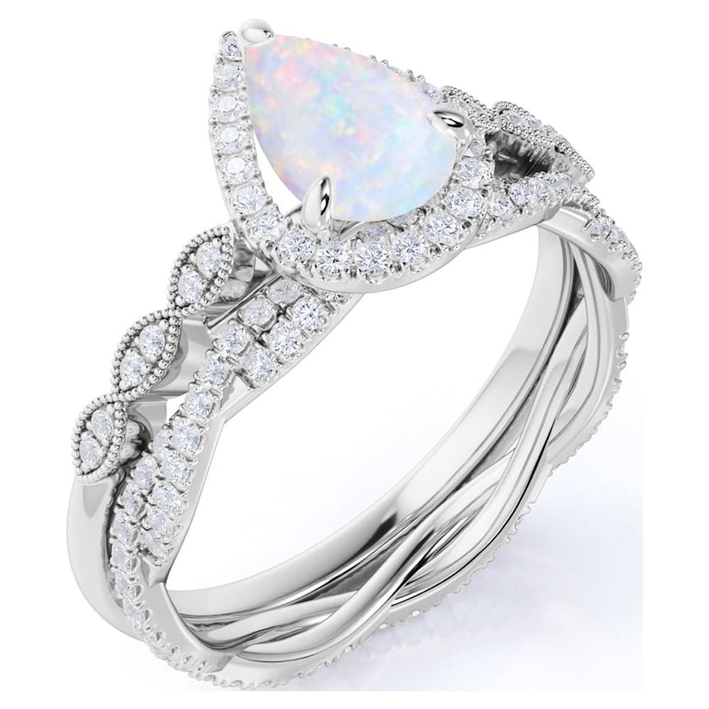 Opal engagement ring pear deals