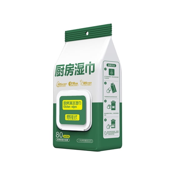 Grease Fighter Wipes Heavy Duty Kitchen Wipes Grease Fighter Degreasing Wipes, Multi-Purpose Cleaning Wipes for Countertop Stove Sink, Disinfecting Cleaning Cloths, 80 Sheets Pack, Pack B