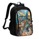 thumbnail image 1 of Balery Whimsical Cats Night Cafe Mochila con carga USB para hombre y mujer - Mochila impermeable y antirrobo para portátil con puerto USB para viajes, trabajo, estudios y universidad, 1 of 7