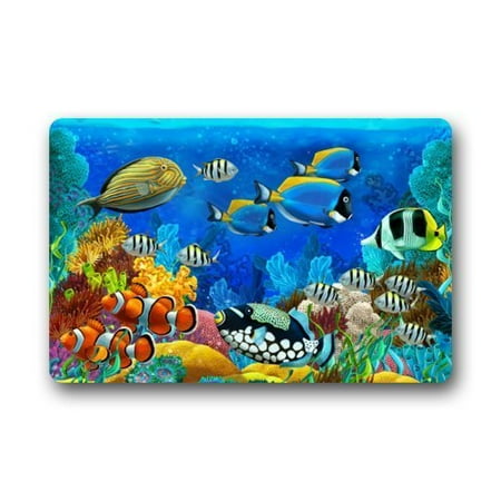 - WinHome Tropical Coral Reef Fishes Ocean Sea Life Doormat Floor Mats Rugs Outdoors/Indoor Doormat Size 23.6x15.7 inches