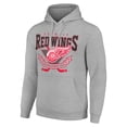 thumbnail image 2 of Men's Starter Heather Gray Detroit Red Wings Team Logo Graphic Fleece Tri-Blend Pullover Hoodie, 2 of 3