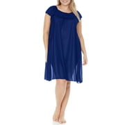 EZI Nightgowns for Women - Soft & Breathable Satin Night Gowns for Adult Women - Medium to Plus Size Womens Sleep Shirts - Knee-Length Nightgown