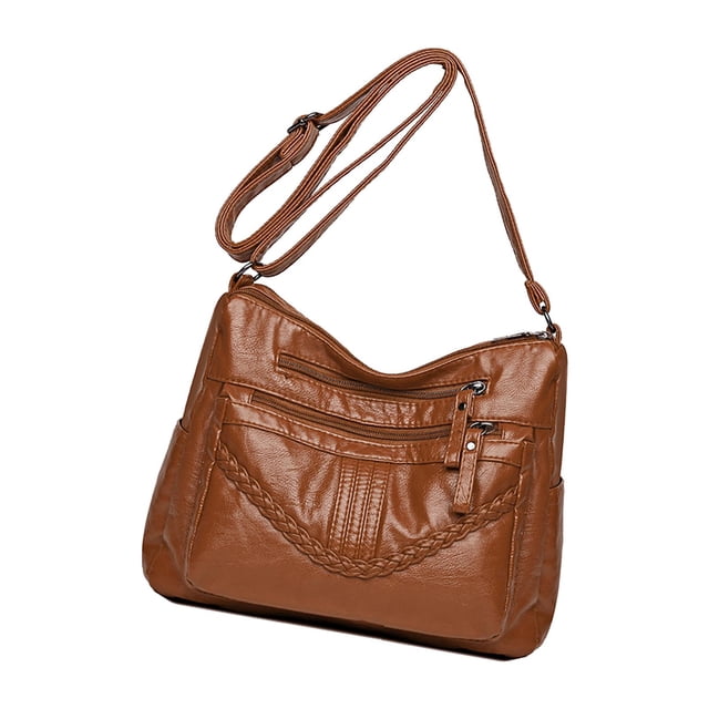 Moda PU Cuero Bandolera Bolsa De Viaje Bolsa De Compras Ajustable Vacaciones Marrón Sunnimix Monedero de hombro