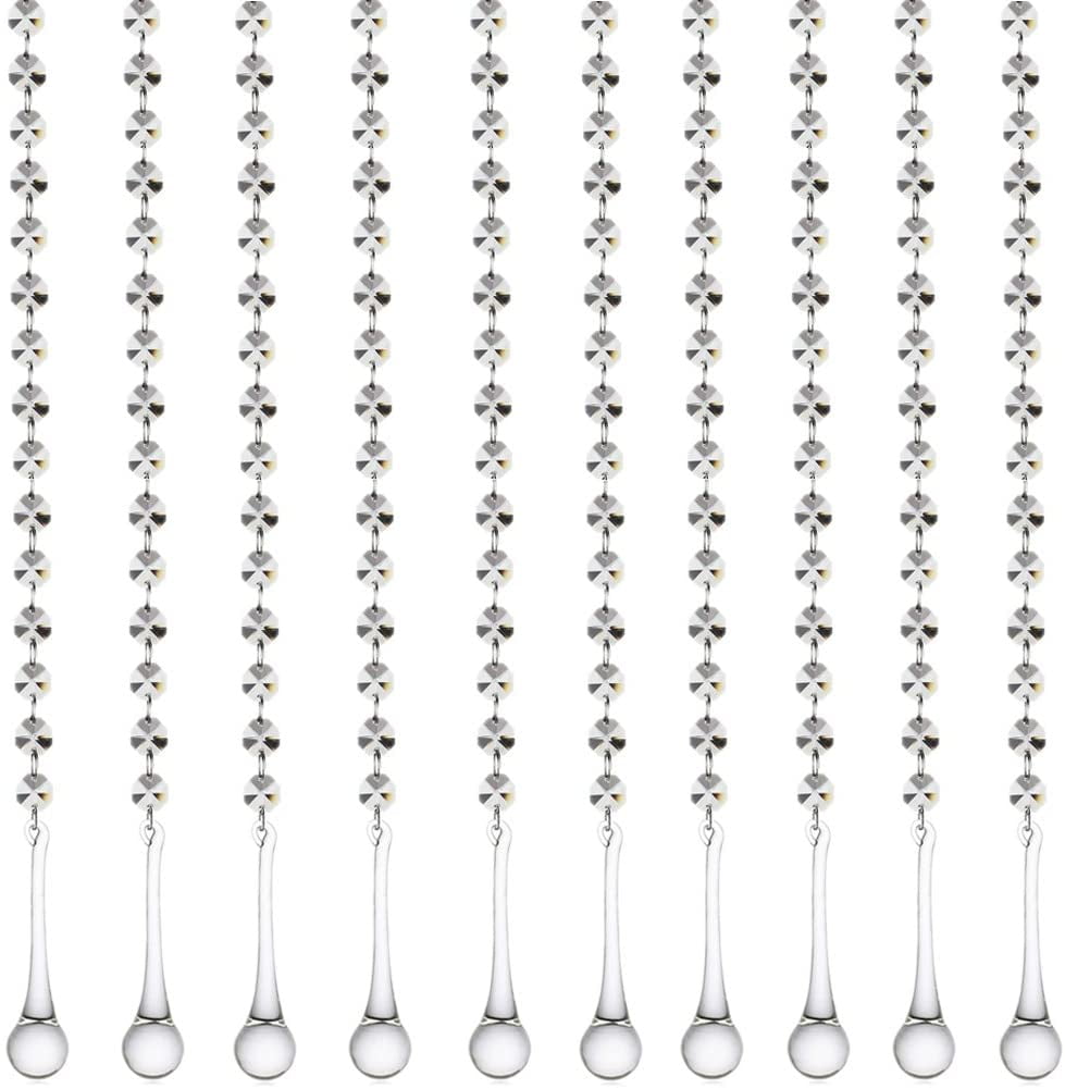 5x Clear Rain Drop Crystal Prisms Lighting Pendant Parts Party Home Decor 80mm 