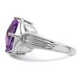 thumbnail image 4 of Sterling Silver Rhodium-plated Checker-Cut Amethyst Ring, 4 of 5