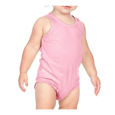 - Kavio I1C0564 Infants Scoop Neck Tank Onesie-Baby Pink-24M