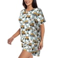 thumbnail image 2 of Kdxio Excavator Print Pajamas Sets for Women Short-Sleeved Pjs with Lounge Shorts Two Piece Sleepwear S-4XL, 2 of 5