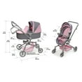 thumbnail image 6 of Daydream Multi-Function Single Doll Pram & Stroller - Gray/Pink, 6 of 14