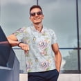 thumbnail image 3 of Wukai Vintage Rose Men’s Polo Shirts,Quick-Dry Athletic Shirt,Classic Fit Shirts-XX-Large, 3 of 8