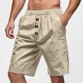 thumbnail image 2 of OSOLU Solid Color Men's Summer Fashion Loose Beach Casual Knee Length Washed Button Sport Shorts Men Everyday Comfort Versatile Bottoms, 2 of 9