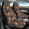 thumbnail image 4 of Xoenoiee Car Seat Covers High Back Design for Front Seats, for SUV, Truck Sedan, Pack of 2, Universal Fit, Orange Camouflage Print Vehicle Seat Cover Auto Seat Protectors, 4 of 6