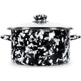 thumbnail image 2 of Golden Rabbit Enamelware - 6qt Stock Pot (Black Swirl), 2 of 4