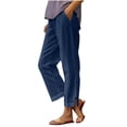 thumbnail image 2 of BLCHUNen Linen Pants for Women Casual Lightweight Loose Breathable Outdoor Beach Quick Drying Relaxed Wide Leg Pants with Pockets, 2 of 6