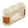 thumbnail image 2 of Toothbrush and Toothpaste Holder Drainage for Bathroom Countertop , Large Toothpaste Caddy Organizer Storage Rustic Decor Set Anti-Slip for Shower,Family,Kids, 2 of 7